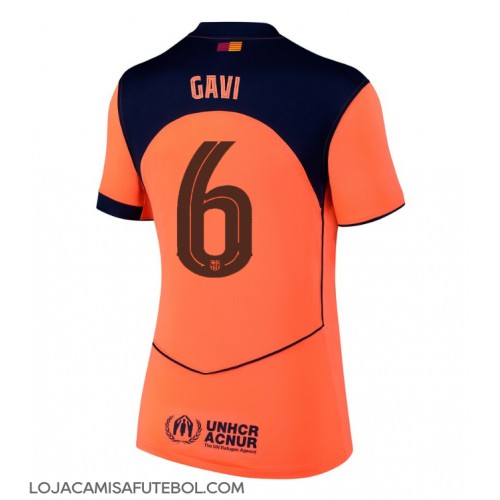 Camisa de Futebol Barcelona Paez Gavi #6 Equipamento Alternativo Mulheres 2025-26 Manga Curta